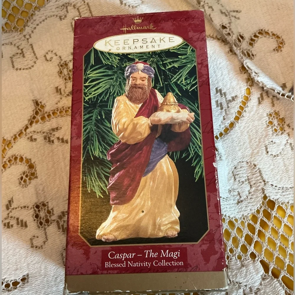 Hallmark Keepsake 1999 Blessed Nativity 3 Magi Wisemen Ornament Set w/ Boxes